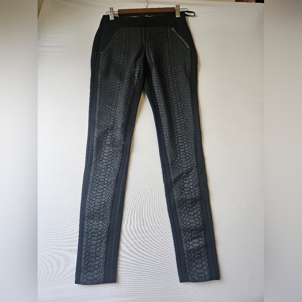 Ted Baker London -Jeggins Women's Black Sz 2 Snake Effect Paneled NWT - Picture 2 of 11